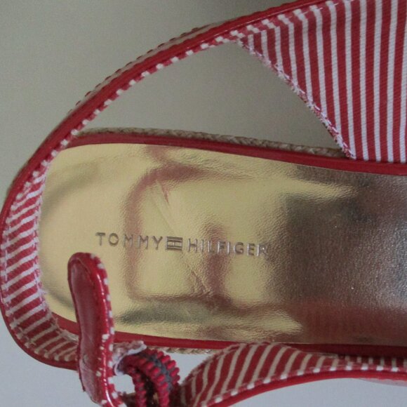 Tommy Hilfiger "Chevella" Red Slingback Open Toe Espadrille w/2.5" Wedge Heel-9M - Picture 7 of 9